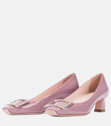 商品Roger Vivier|Trompette 45 patent leather pumps,价格¥4411,第5张图片详细描述