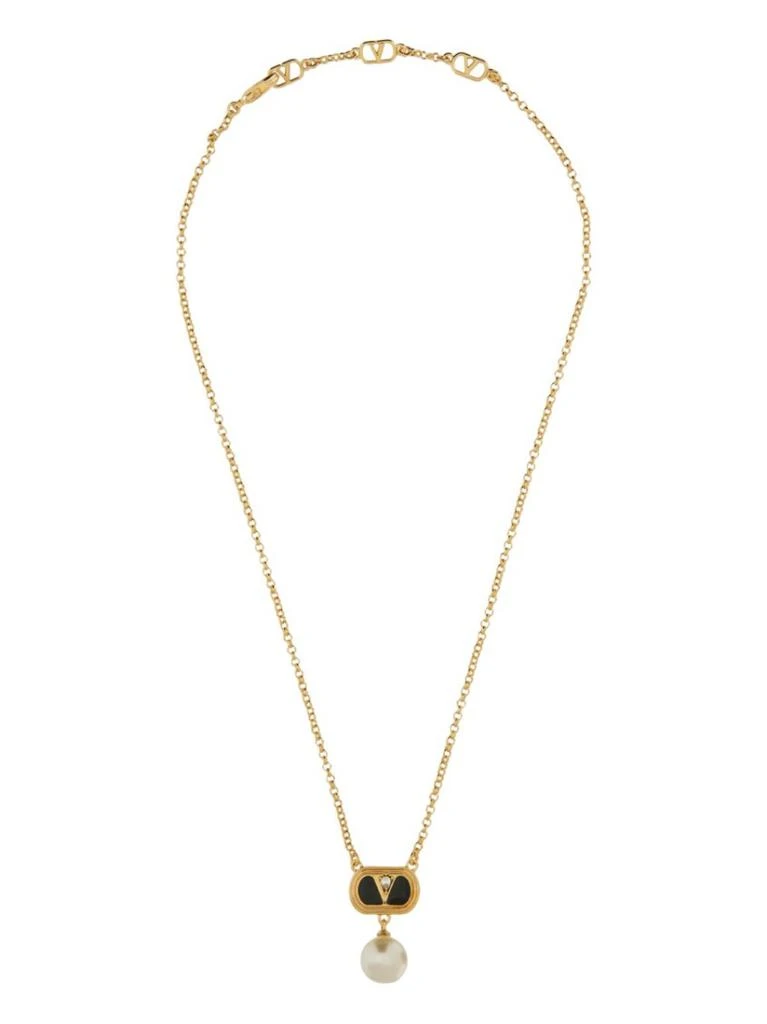 商品Valentino|Metal "Ovalette" Necklace With Enamel, Crystal And Swarovski Pearl,价格¥3770,第1张图片