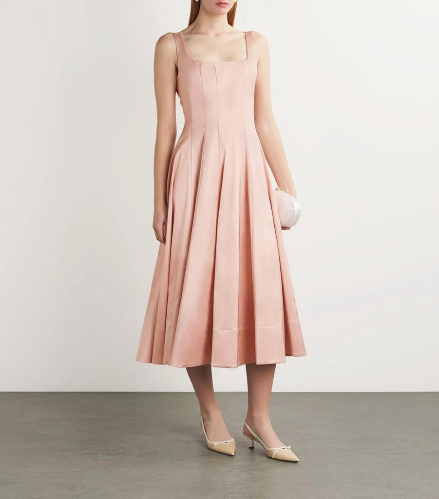 商品Staud|Satin Wells Midi Dress,价格¥5205,第2张图片详细描述
