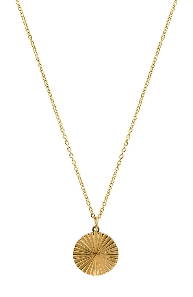 商品ADORNIA|14K Gold Plated Water Resistant Medallion Burst Pendant Necklace,价格¥190,第1张图片