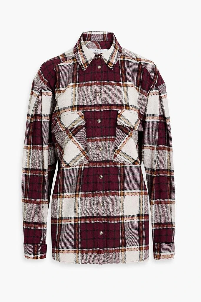 IRO Hatik checked bouclé-tweed shirt from THE OUTNET US