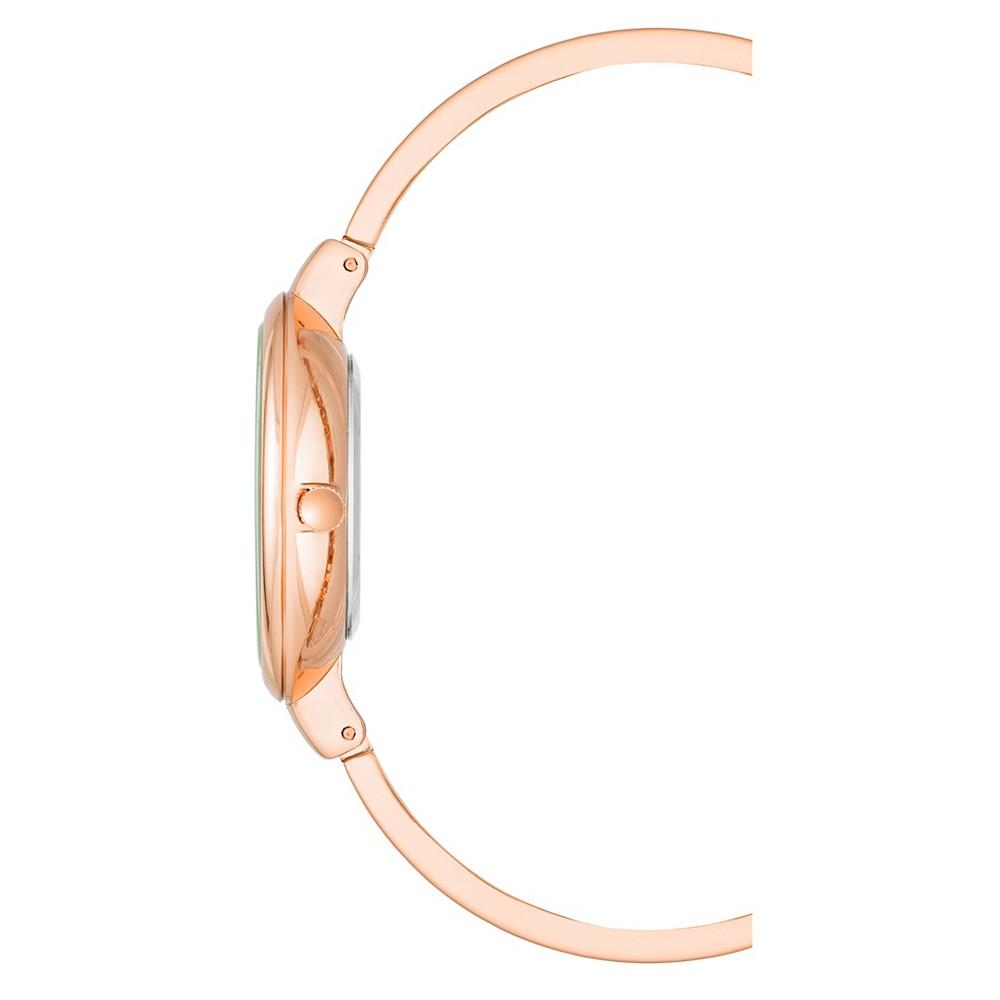 Women's Rose Gold-Tone Alloy Bangle Fashion Watch 37mm Set 4 Pieces商品第2张图片规格展示