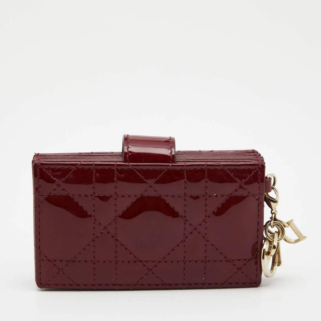 商品[二手商品] Dior|Dior Red Cannage Patent Leather Lady Dior 5 Gusset Card Holder,价格¥1765,第4张图片详细描述