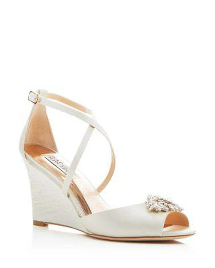 商品Badgley Mischka|Abigail Crisscross Wedge Sandals ,价格¥1166,第1张图片