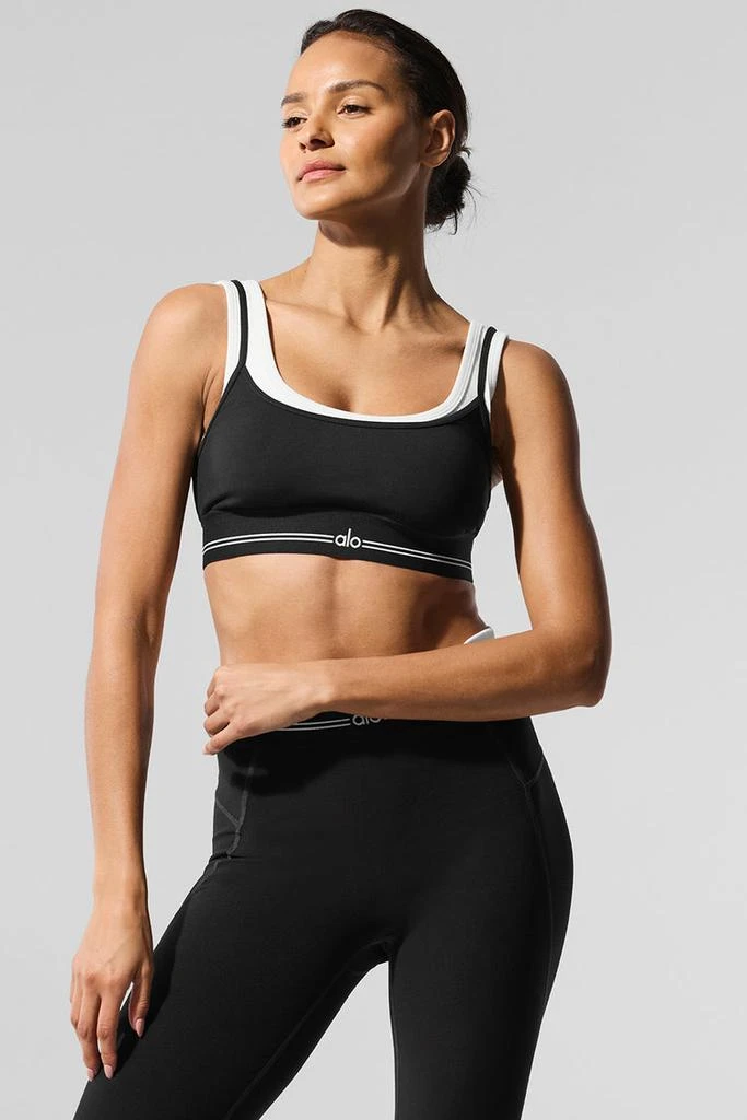 商品Alo|Airbrush Better Together Bra - Black/White,价格¥670,第3张图片详细描述