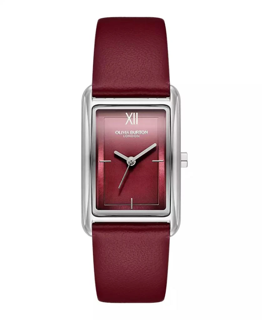 商品Olivia Burton|Women's Cranberry Leather Strap Watch,价格¥1185,第1张图片