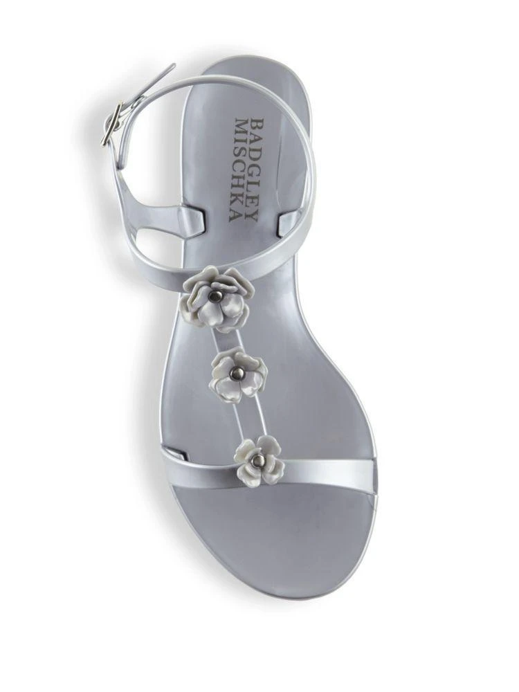 商品Badgley Mischka|Bahama Flower-Embellished Sandals,价格¥197,第4张图片详细描述