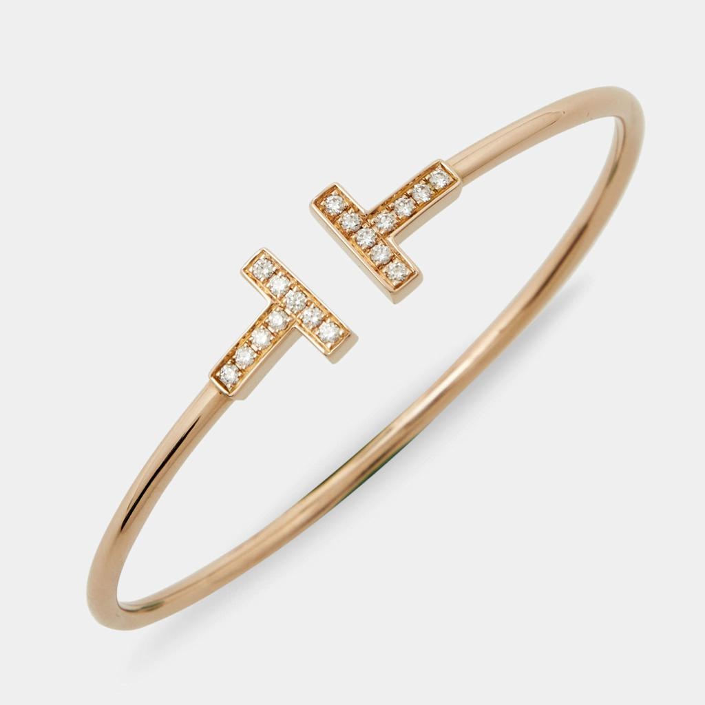 Tiffany  & Co. Tiffany T Diamond 18k Rose Gold Wire Bracelet商品第2张图片规格展示
