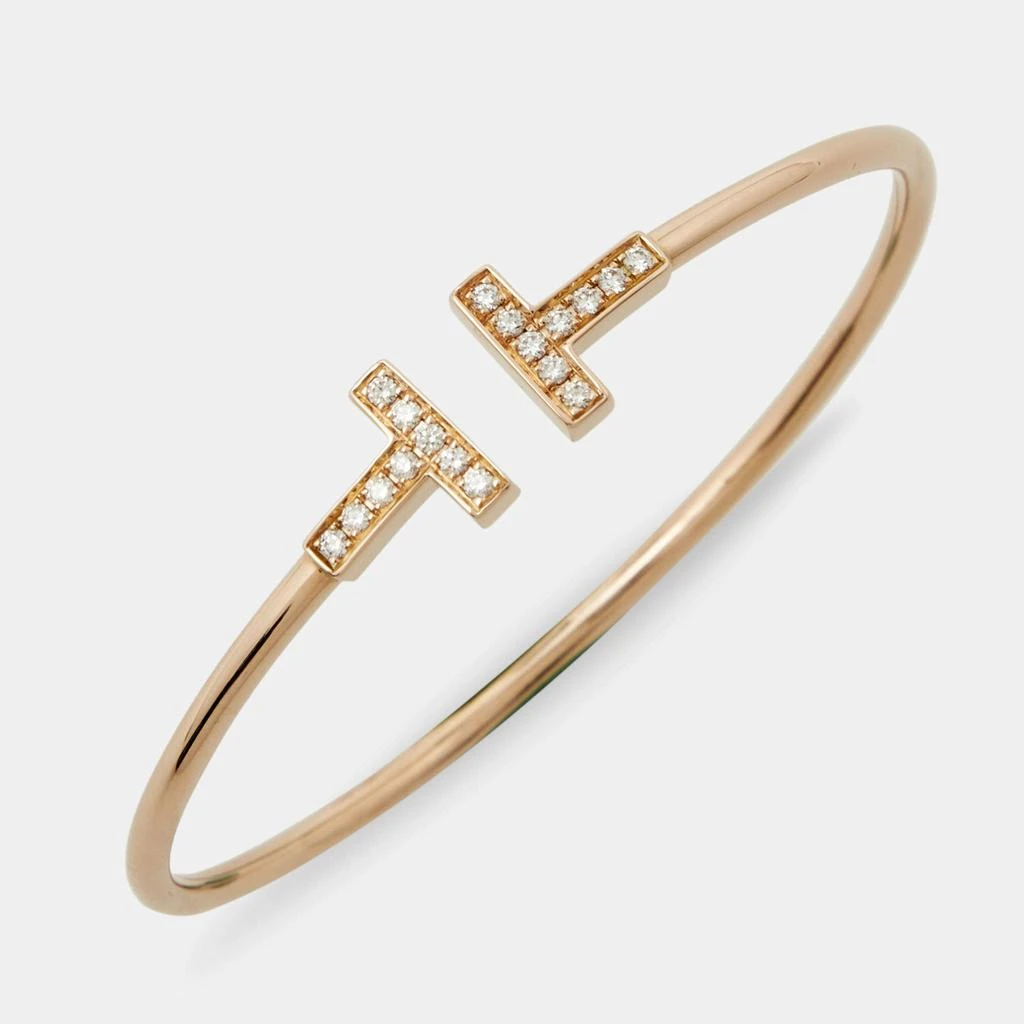 商品[二手商品] Tiffany & Co.|Tiffany  & Co. Tiffany T Diamond 18k Rose Gold Wire Bracelet,价格¥23150,第2张图片详细描述