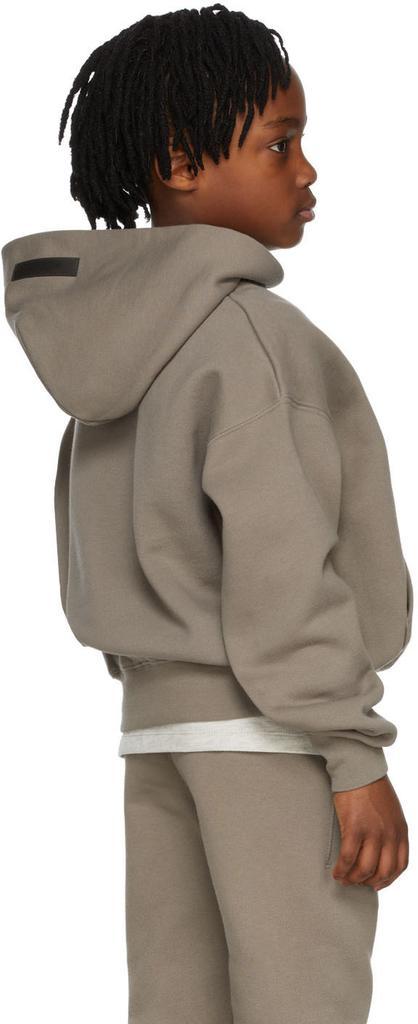 商品Essentials|Kids Taupe Logo Hoodie,价格¥320,第6张图片详细描述