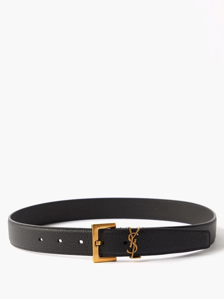 商品Yves Saint Laurent|YSL-plaque leather belt,价格¥4952,第4张图片详细描述