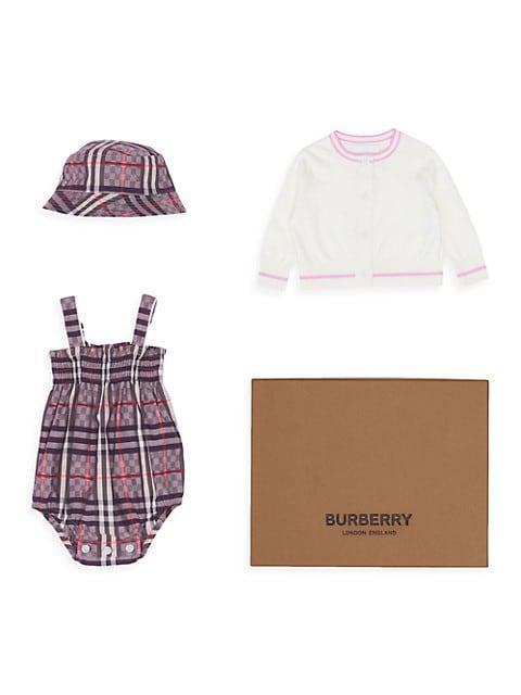 商品Burberry|Baby Girl's 3-Piece Julie Hat, Romper, & Cardigan Gift Set,价格¥3594,第1张图片