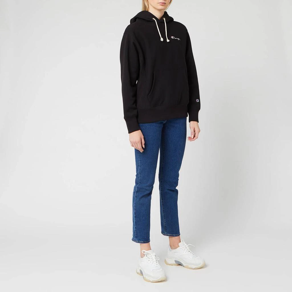 商品CHAMPION|Champion Women's Small Script Hooded Sweatshirt - Black,价格¥257,第3张图片详细描述