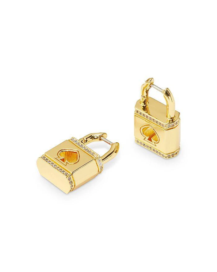 商品Kate Spade|Lock and Spade Pavé Huggie Earrings,价格¥580,第1张图片