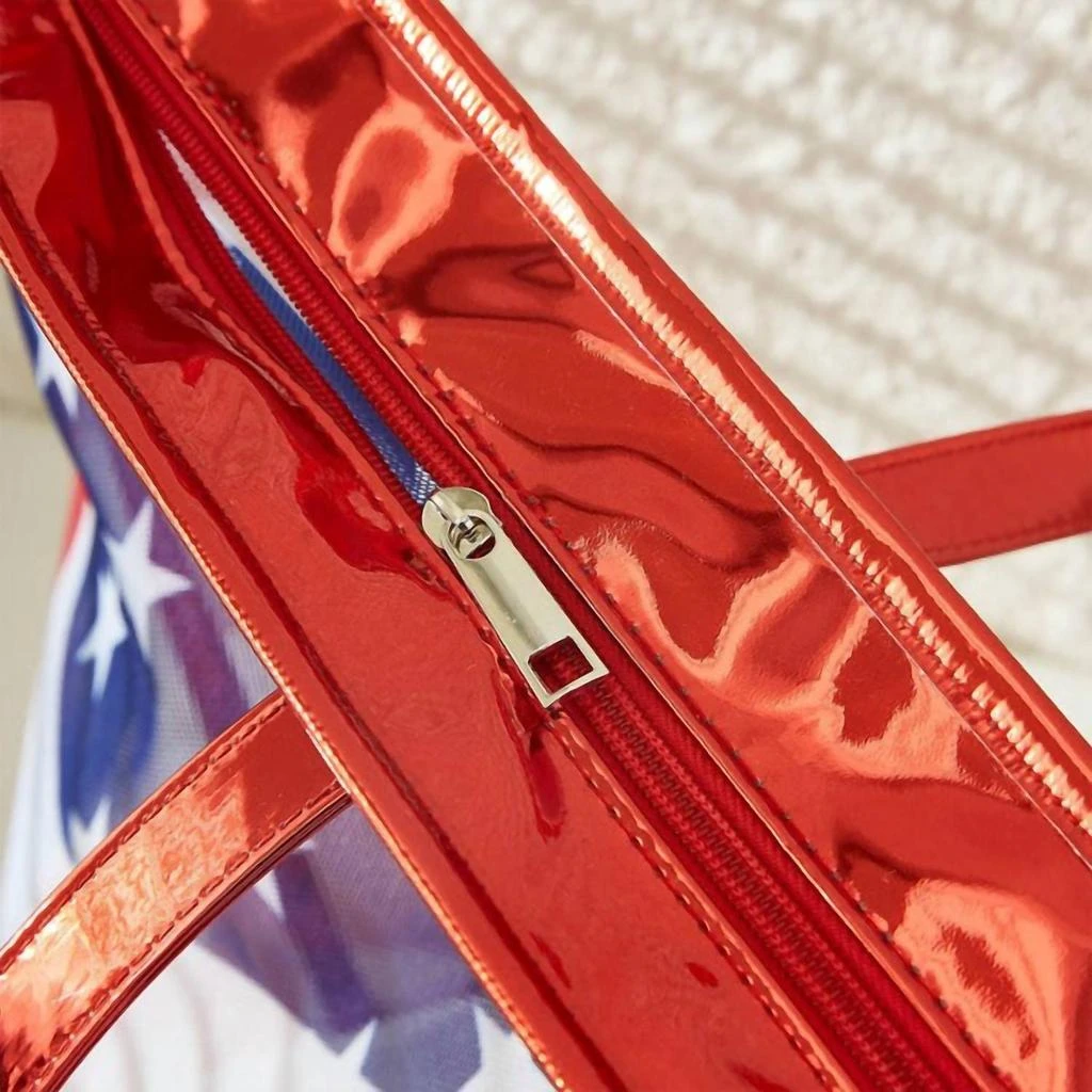 商品Judson & Co.|Judson & Co. - Mesh American Flag Tote Beach Bag,价格¥276,第2张图片详细描述