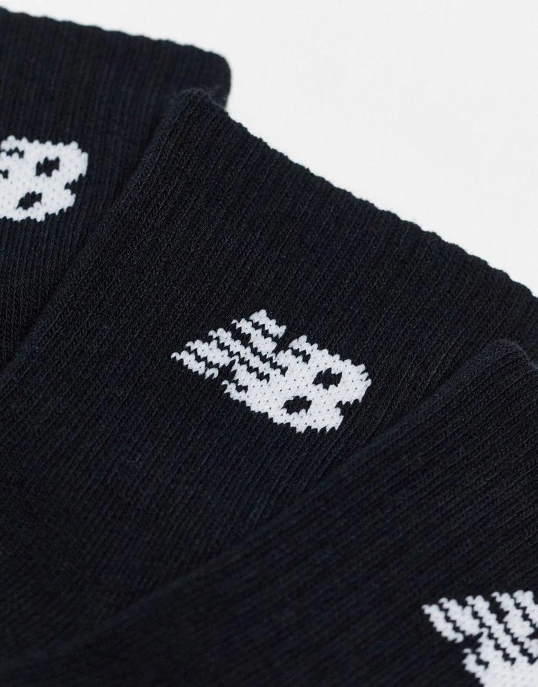 商品New Balance|New Balance logo mid sock 3 pack in black,价格¥128,第2张图片详细描述