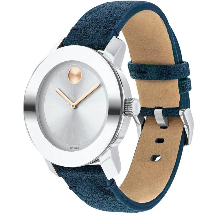 商品Movado|女士蓝色麂皮腕表 36mm,价格¥2832,第2张图片详细描述