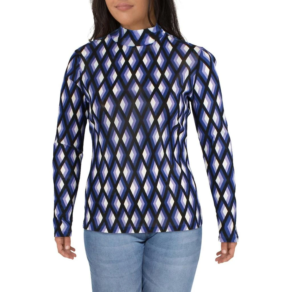 商品Diane von Furstenberg|Diane Von Furstenberg Womens Remy Geometric Print Mock Turtleneck Sweater,价格¥245,第1张图片