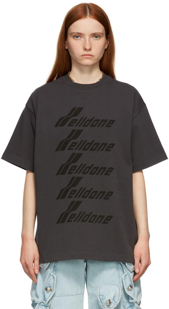 Grey Oversized Logo Print T-Shirt商品第1张图片规格展示