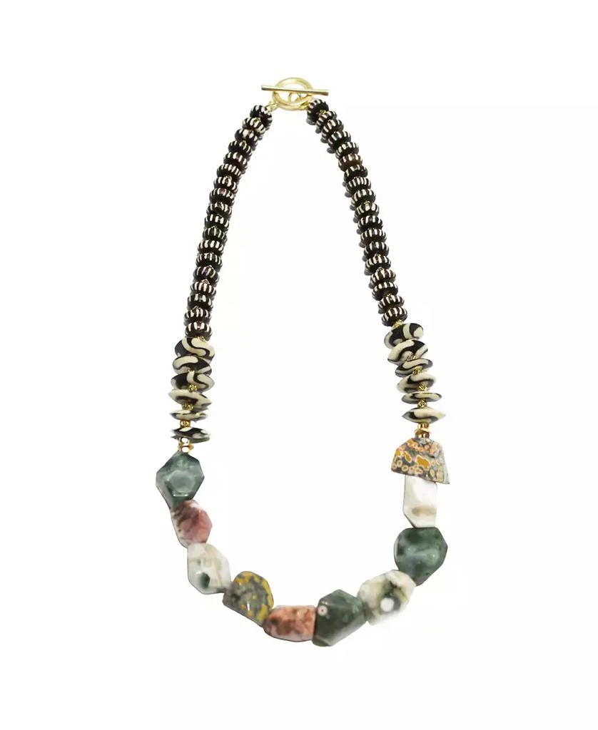 商品Michael Gabriel Designs|Jade Safari Jade Chunk Beads and Kenya Bone Beads Necklace,价格¥1945,第1张图片