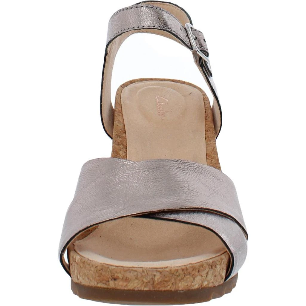 商品Clarks|Clarks Womens Leather Crossover Wedge Sandals,价格¥346,第3张图片详细描述