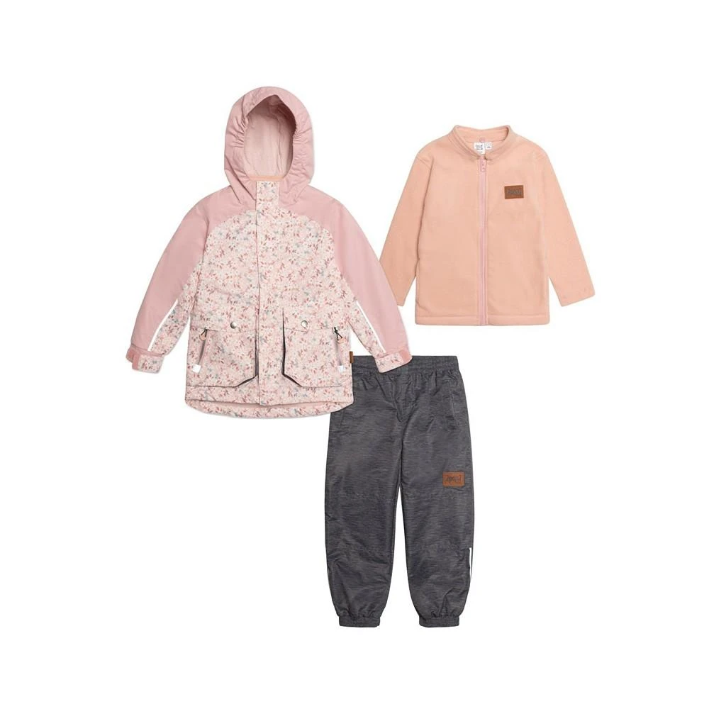 商品Deux par Deux|Girl Printed 3 In 1 Spring Rain Set Dusty Pink Mini Flowers & Grey Texture - Toddler|Child,价格¥923,第1张图片