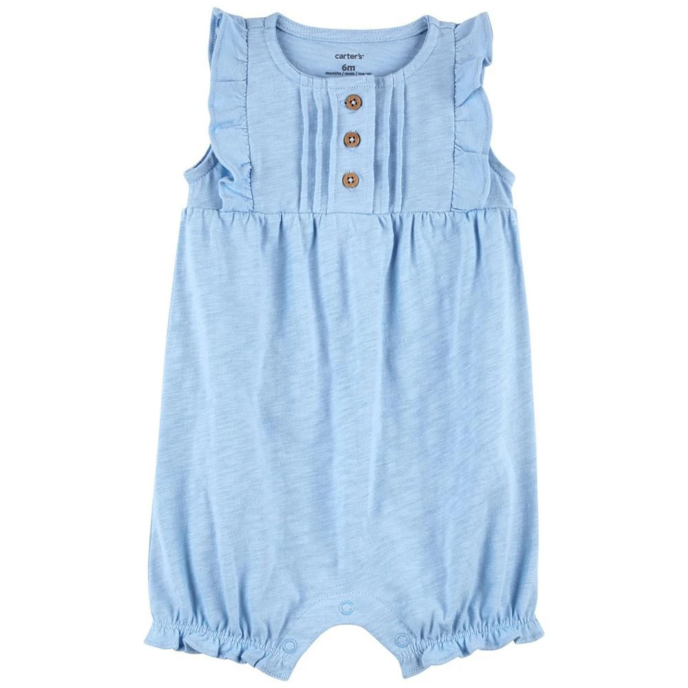 商品Carter's|Baby Girls Ruffle Detail Sleeveless Snap Up Romper,价格¥90,第1张图片