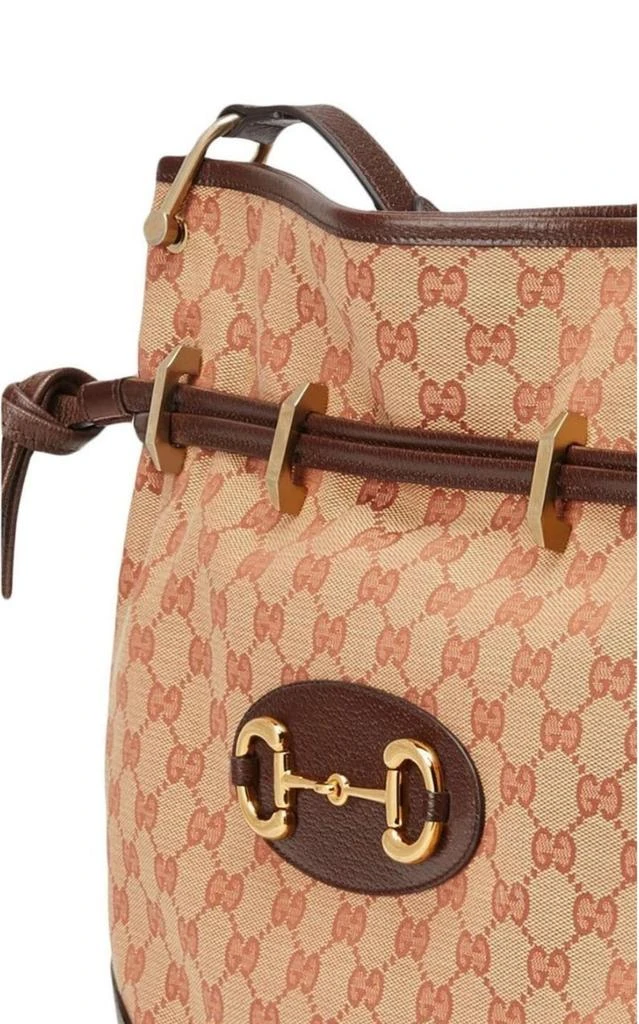商品Gucci|Leather and GG Supreme Fabric Shoulder Bag,价格¥20242,第5张图片详细描述