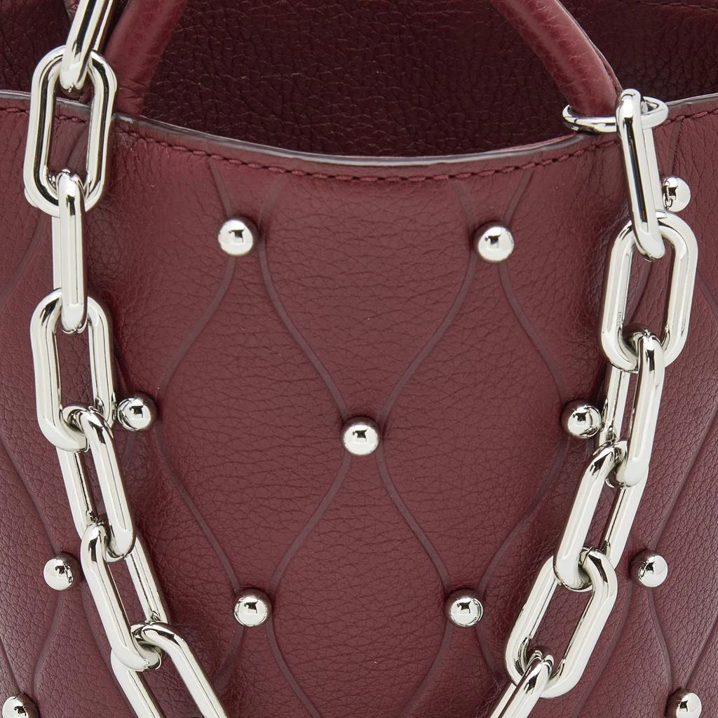 商品[二手商品] Alexander Wang|Alexander Wang Burgundy Leather Mini Roxy Studded Bucket Bag,价格¥1634,第5张图片详细描述