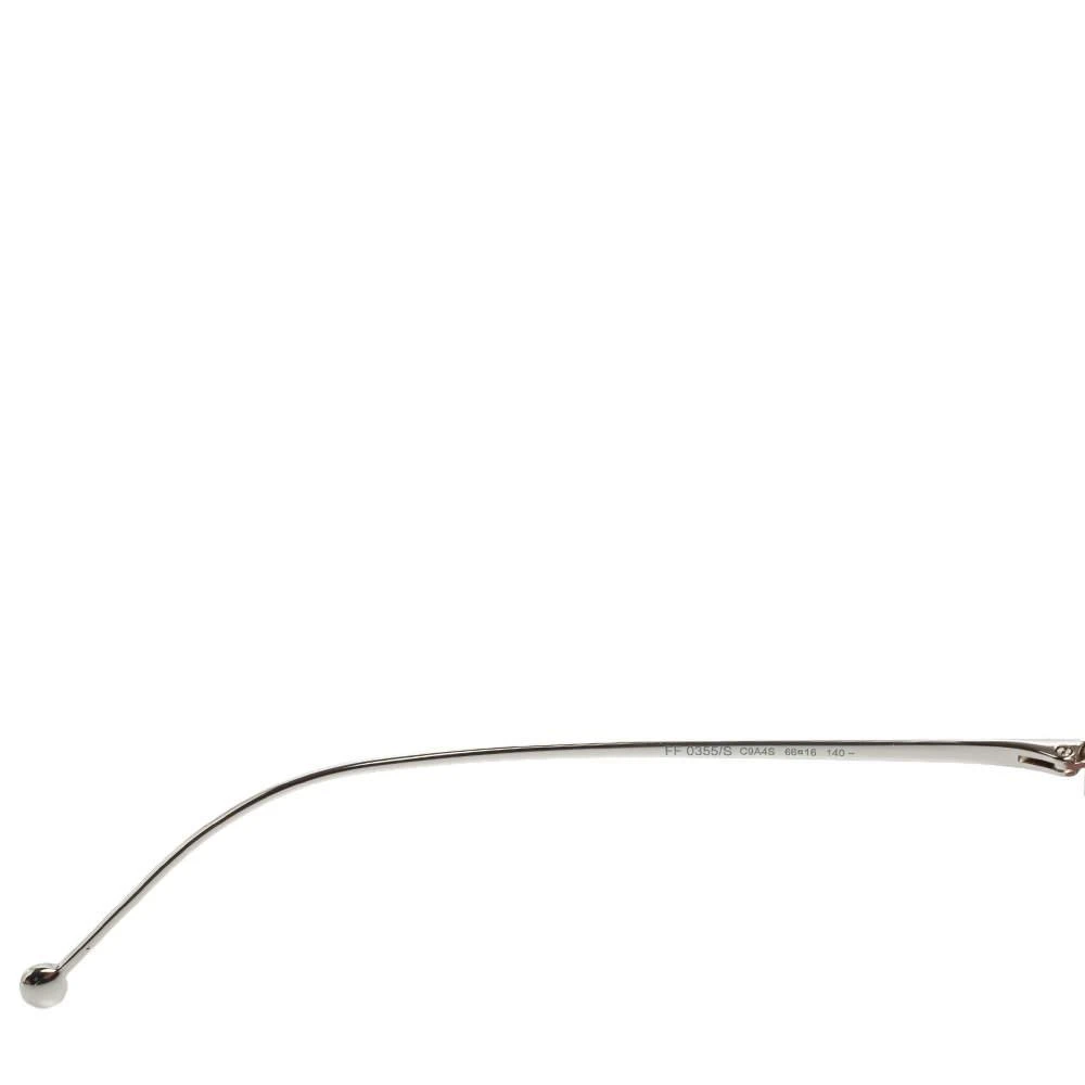 Fendi Silver/Grey Glitter FF0355/S Pink Lens Rimless Cat Eye Sunglasses 商品