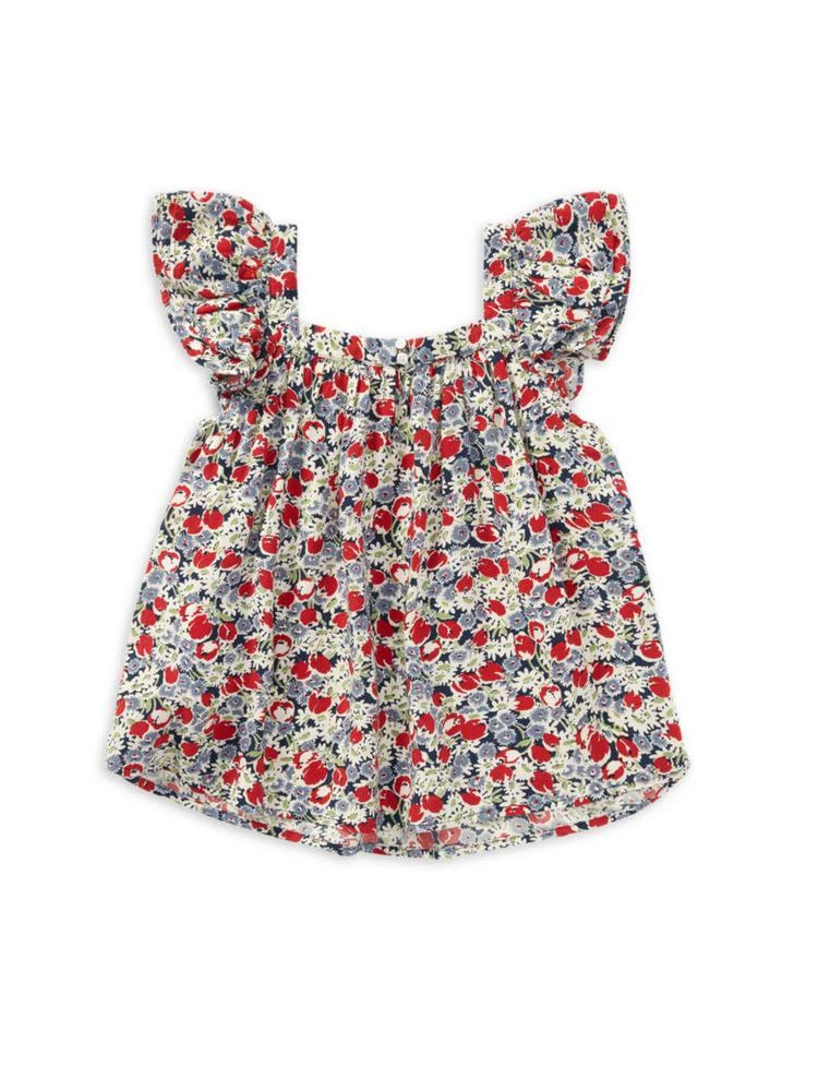 商品Ralph Lauren|Little Girl's Flutter-Sleeve Floral Top,价格¥168,第2张图片详细描述