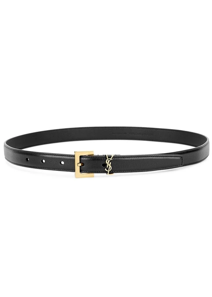商品Yves Saint Laurent|Black logo leather belt,价格¥2876,第1张图片