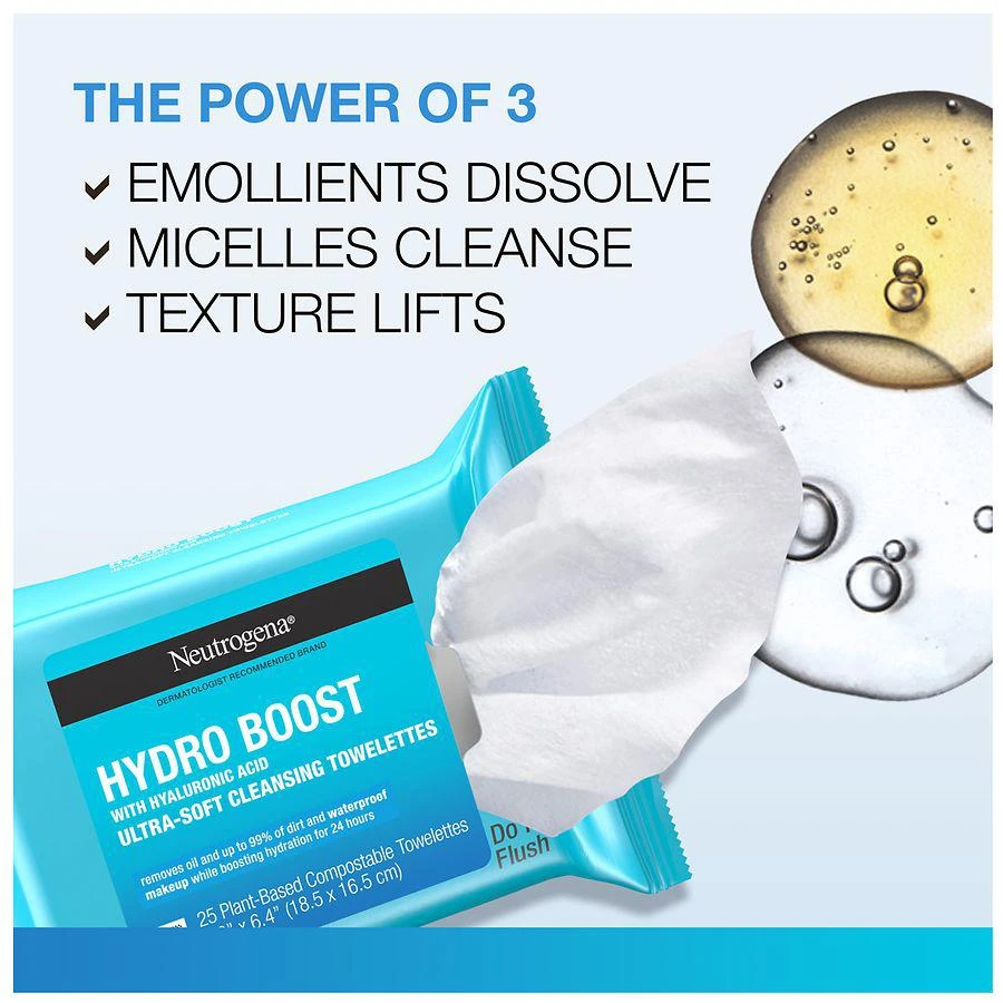 商品Neutrogena|Hydro Boost Face Cleansing Cloths & Makeup Wipes,价格¥79,第2张图片详细描述