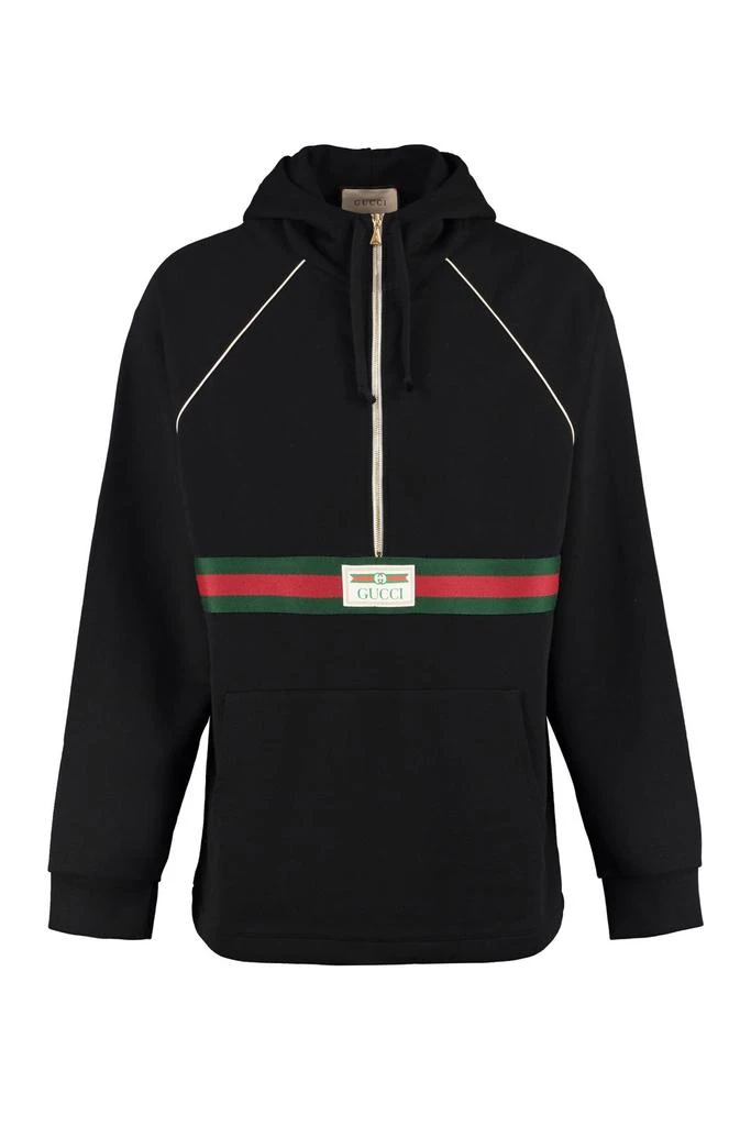 商品Gucci|Gucci Web Half-Zip Hoodie,价格¥8109,第1张图片