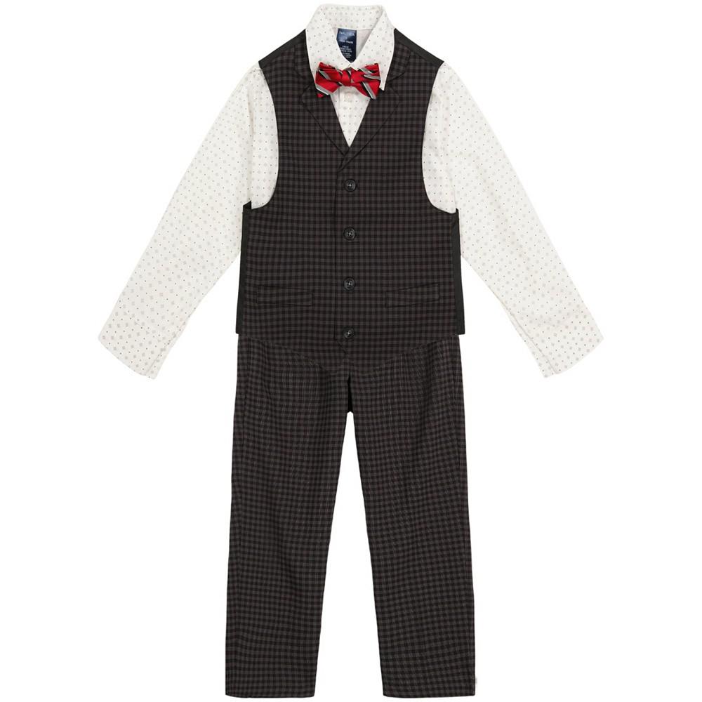 Little Boys Pin Dot Check Vest Set, 4 Piece商品第1张图片规格展示