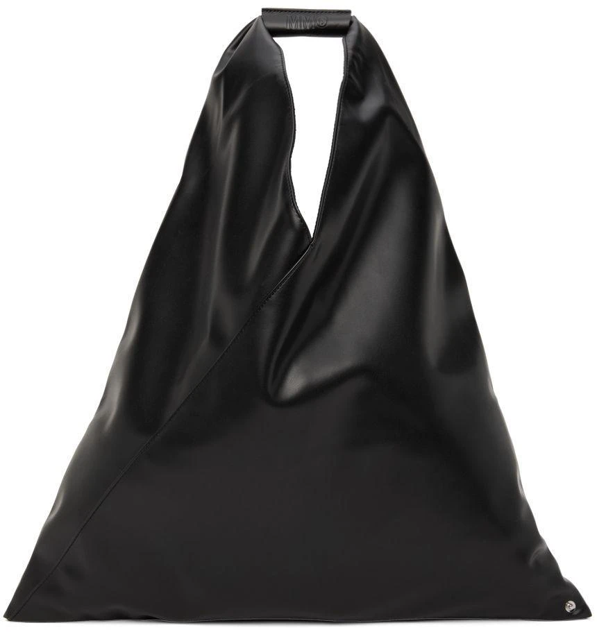 商品MM6|Black Faux-Leather Triangle Tote,价格¥1258,第1张图片