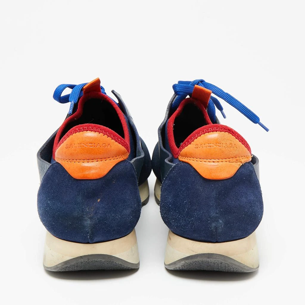 商品[二手商品] Balenciaga|Balenciaga Multicolor Knit Fabric And Leather Race Runner Low Top Sneakers Size 42,价格¥1156,第5张图片详细描述