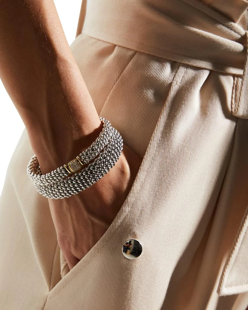 商品LAGOS|Silver Caviar Bracelet with 18k Gold, 9mm,价格¥12493,第5张图片详细描述