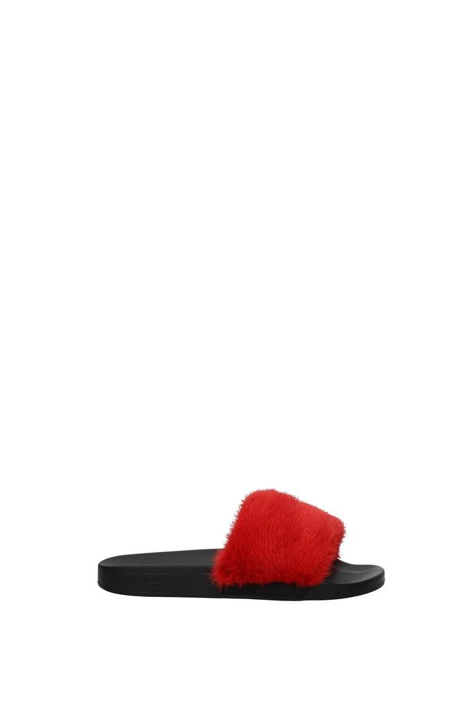 商品Givenchy|Slippers and clogs Fur Red,价格¥1940,第1张图片