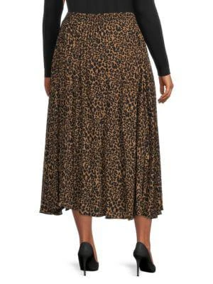 商品Max Studio|Leopard Print Pleated Skirt,价格¥150,第2张图片详细描述