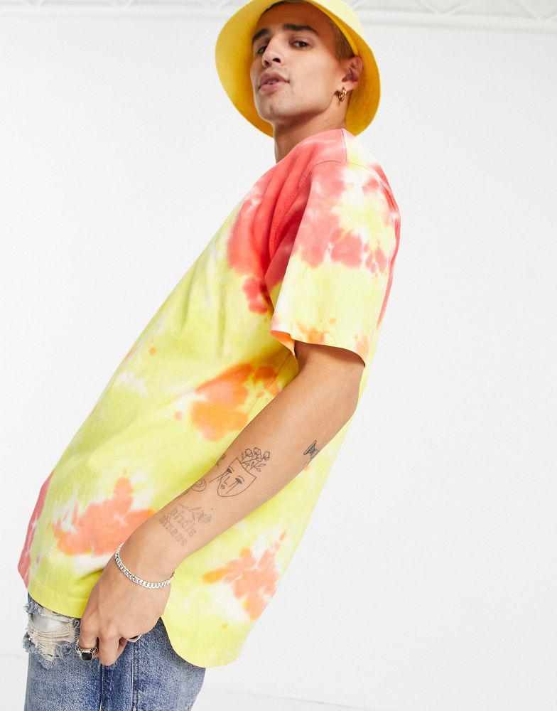 Nike Premium Essentials oversized heavyweight t-shirt in tie-dye orange商品第1张图片规格展示