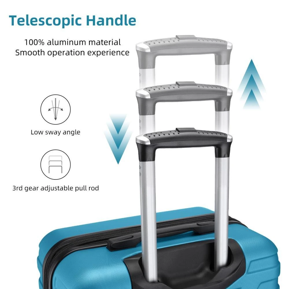 商品BreeBe|Luggage Sets 6 Piece Hardside Expandable Suitcases with Two Cosmetic Cases Spinner Wheels TSA Lock,价格¥2116,第2张图片详细描述