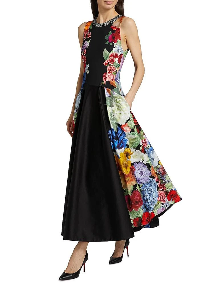 商品Alice + Olivia|Adley Floral Stretch-Cotton Flared Midi-Dress,价格¥2324,第2张图片详细描述