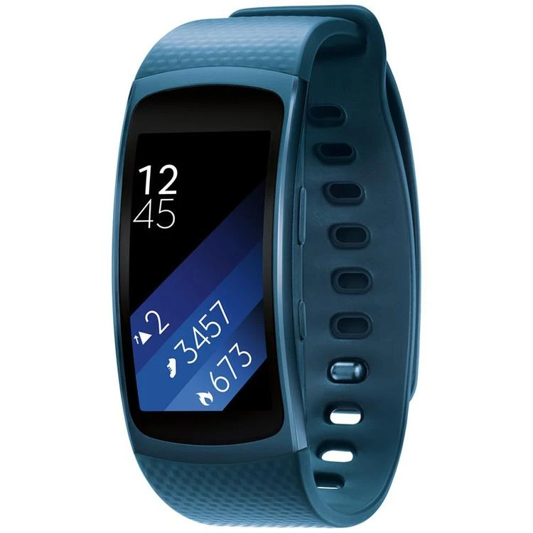 商品Samsung|Unisex Gear Fit2 Smart Fitness Band with 25x51mm Aluminum Case & Blue Sport Strap  SM-R3600ZBNXAR,价格¥973,第3张图片详细描述