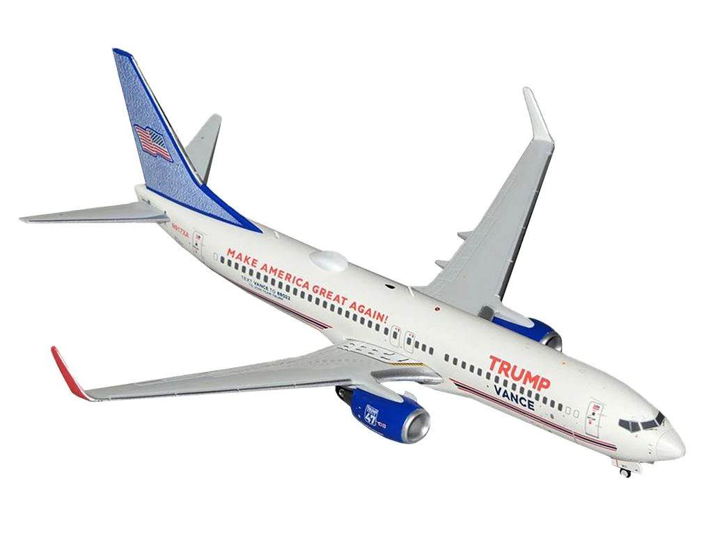 商品GeminiJets|Boeing 737-800 Commercial Aircraft "Trump-Vance Campaign" (N917XA) White with Blue Tail "Gemini 200" Series 1/200 Diecast Model Airplane by,价格¥1141,第1张图片