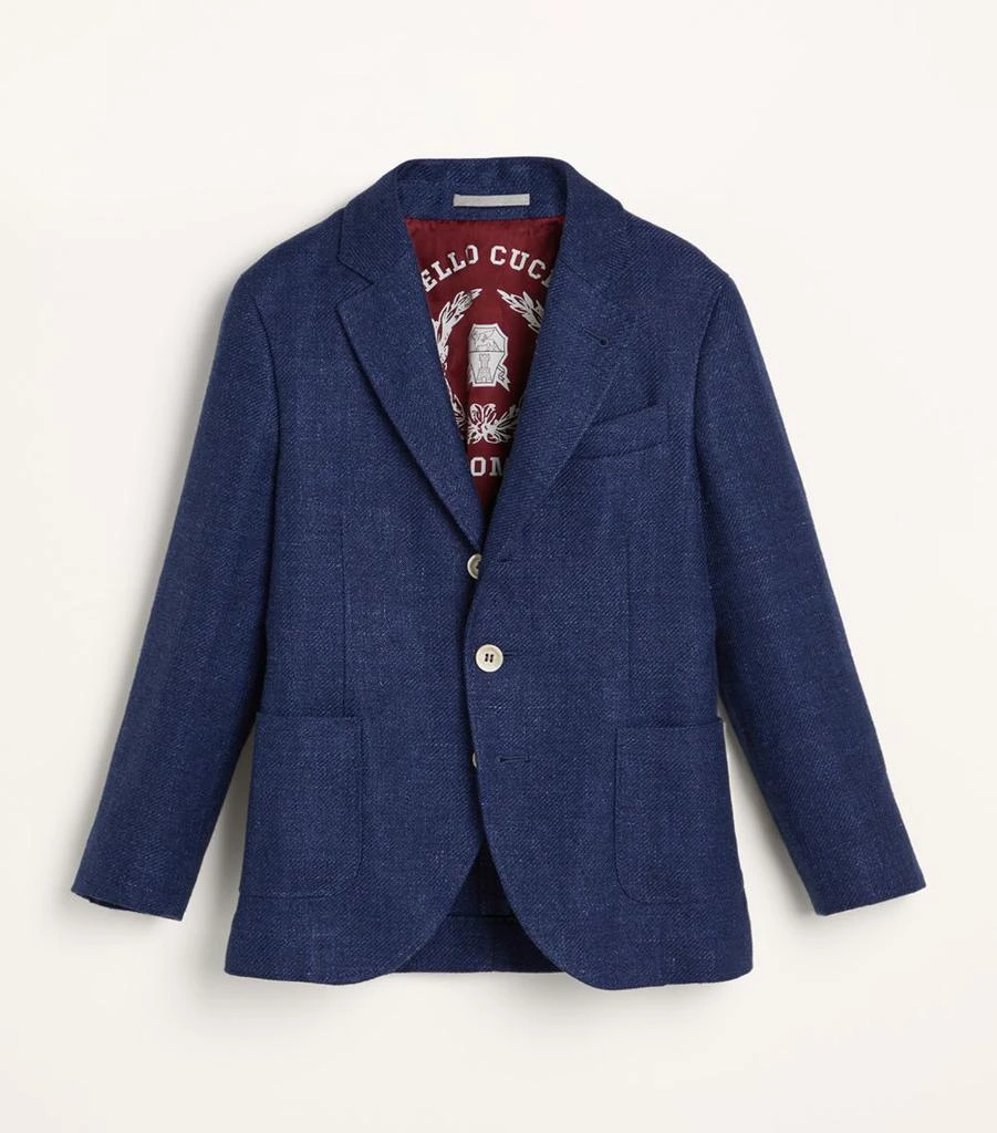 商品Brunello Cucinelli|Linen-Wool-Silk Blazer (4-14 Years),价格¥8851,第2张图片详细描述