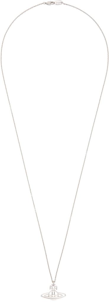 Silver Flat Orb Pendant Necklace商品第1张图片规格展示