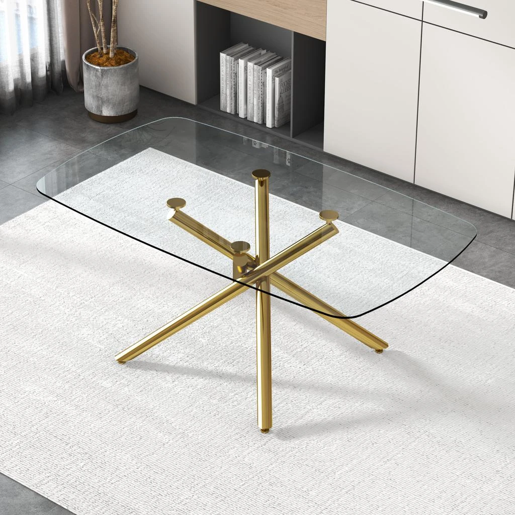 商品Streamdale Furniture|Streamdale Premium Glass Dining Table with Versatile Style,价格¥5303,第1张图片