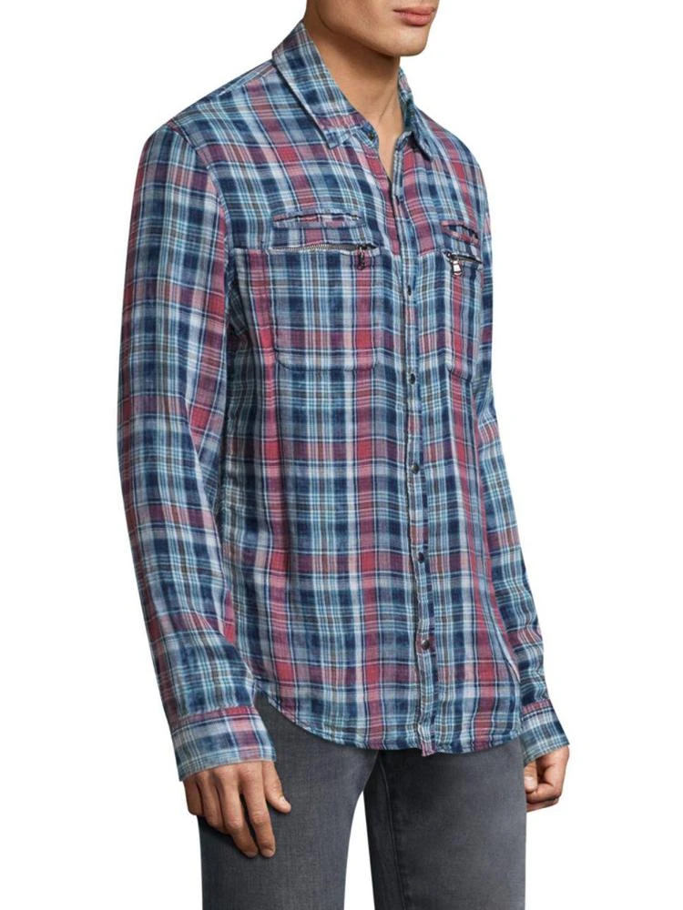 商品John Varvatos|Plaid Snap Cotton Button-Down Shirt,价格¥378,第3张图片详细描述