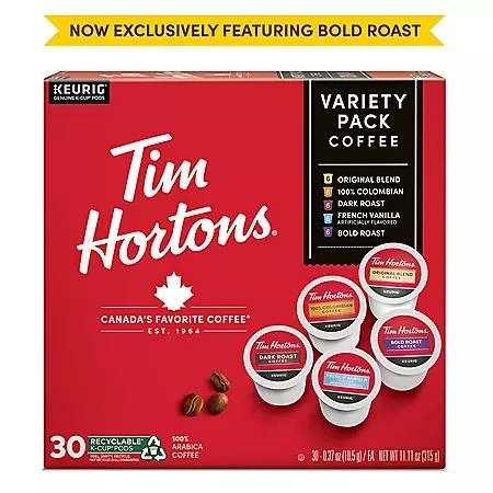 商品Tim Hortons|Tim Hortons K-Cup Coffee Pods, Variety Pack, 90 ct.,价格¥349,第2张图片详细描述